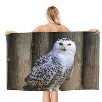 Relic Sheild Beautiful Snowy Owl Microfiber Bath Towel Absorbent Beach Blanket for Sports Travel Poo