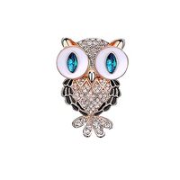Retro Enamel Crystal Owl Brooch Pins Elegant Rhinestone Animal Lapel Brooches Novelty Funny Pins Fas