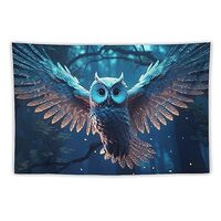 Trippy Forest Tapestry Owl Bedroom Decoration Wild Animal Magic Curtain Wall Hanging for Room Home B