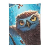 Joint Gou Owl Tapestry Psychedelic Tapestry Fantasy Bird Aesthetic Tapestries Wall Hanging for Bedro