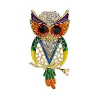 CAIRIAC Owl Brooch, Rhinestone Owl Pin Fashion Alloy Accessory for Women Girls, Owl Shape Fashion Pi