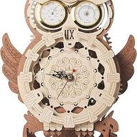 3D DIY Wooden Owl Clock Puzzle, TSZH020, Mechanical Wooden owl Puzzle. Easy & Fun to Build. from