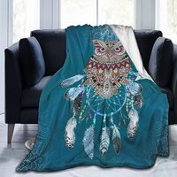ILEABEC Owl Throw Blanket Lightweight Travel Blanket Warm Outdoor Blankets Soft Blanket All Seasons 