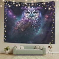 THYUNQ Owl Tapestry Wall Hanging, Galaxy Owl Tapestry for Bedroom Aesthetic, Fantasy Bird Tapestries