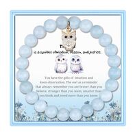 PARTNER Owl Inspirational Birthday Gifts for Women Best Friends Unique Gifts Natural Stone Beaded Br