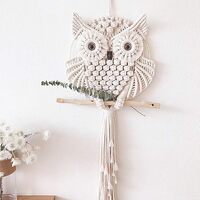 AIZA DECOR |AD-26| Owl Macrame Wall Hanging Tapestry Macrame Wall Decor Handmade Woven Wall Hanger B