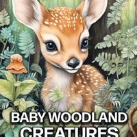 Baby Woodland Creatures: Cute Baby Woodland Animals Coloring Book For Adults with Owls, Foxes, Deers