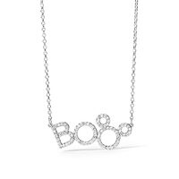 Origami Owl for Disney Silver Mickey Mouse BOO Pave Necklace 16-19"