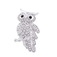 Crystal Owl Brooch Scarf Clip Lapel Pin Broches Women Sweater Hats Buckles