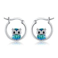 Owl Earrings Sterling Silver Owl Hoop Earrings for Women Owl Jewelry Gifts
