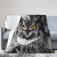 Owl Throw Blanket Gifts for Adults Women Men Teens, Fluffy 50 X 60 Inches Fleece Soft Flannel Cozy P
