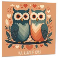 Anniversary Card Cute Owl Always Love You - boyfriend Girlfriend Wife Husband