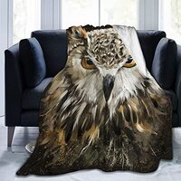 Owl Fleece Throw Blanket for Adults Girls Boys Winter Couch Bed Soft Cozy Warm Pink Lightweight Flan