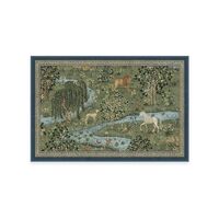 RUGGABLE x Morris & Co Washable Area Rug – Owl & Willow Green 2x3, Stain-Resistant, No