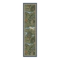 RUGGABLE x Morris & Co Machine Washable Runner Rug – Owl & Willow Green 2.5x10, Stain-