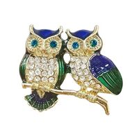 CAIRIAC Brooch Owl Shape Rhinestone Covered Crystal Beauty Brooch Pin Scarves Shawl Clip For Women L
