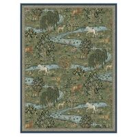 RUGGABLE x Morris & Co Washable Area Rug – Owl & Willow Green 9x12, Stain-Resistant, N