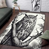 Custom Owl Area Rugs - Owl Rugs for Bedroom - Owl Bathroom Rugs, Unique Owl Rug, Owl Kitchen Rug Owl