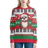 Bengbobar Christmas Sweatshirts for Women Cute Owl Printed Shirts Ugly Christmas Shirt Funny Xmas Lo