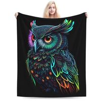 Owl Throw Blanket Soft All Seasons Cozy Warm Lightweight Animal Blankets for Home Office Outside Tra