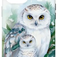 iPhone 14 Pro Max Owl & Baby Owl in a Tree with Berries Watercolor Case