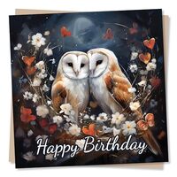 Happy Birthday Barn Owls Card - Special Card For Family, Friends, Husband, Wife, Partner, Girlfriend