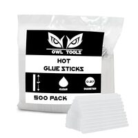 Owl Tools Mini Hot Glue Sticks (Bulk 500 Value Pack) 4 Inch Length - Drys Crystal Clear - Fits All S