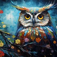 TUMOVO Owl Paint by Numbers, Animals Paint by Numbers Acrylic Painting Kit, Oil Painting Kit with Br