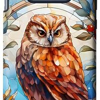 Galaxy S10e Christmas Owl Stained Glass Style Wise Old Owl Case