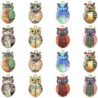 KitBeads 40pcs 8 Styles Owl Charms Flower Printed Halloween Bird Charms Cartoon Colorful Animal Owl 