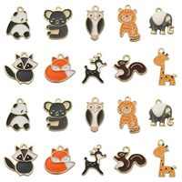 KitBeads 50pcs 10 Styles Enamel Animal Charms Colorful Forest Owl Deer Fox Charms Elephant Tiger Gir