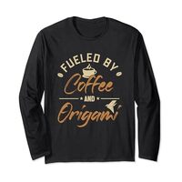 Fueled by Coffee and Origami Owl Paper Crane Folding Origami Long Sleeve T-Shirt