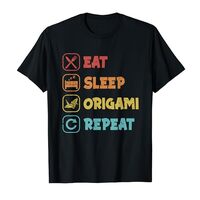 Eat Sleep Origami Repeat Paper Crane Folding Owl Origami T-Shirt