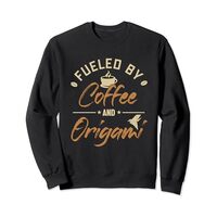 Fueled by Coffee and Origami Owl Paper Crane Folding Origami Sweatshirt