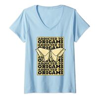 Addicted To Origami Owl Paper Crane Folding Master Origami V-Neck T-Shirt