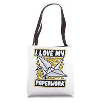 I Love My Paperwork Owl Paper Crane Folding Master Origami Tote Bag