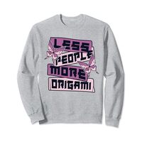 Less People More Origami Owl Paper Crane Folding Origami Sweatshirt
