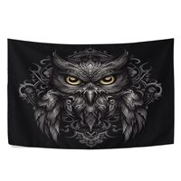 Haskirky Owl Black Tapestry Hippie Wall Hanging Tapestries Aesthetic Decorative for Living Room Bedr