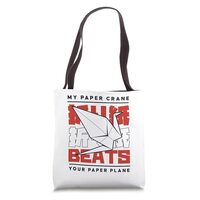 My Paper Crane Beats Your Paper Plane Owl Folding Origami Tote Bag