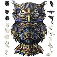 Wooden Jigsaw Puzzle for Adults,Owl Animals Shaped Magic Puzzle Pieces Best Gift for Adults,Can be U