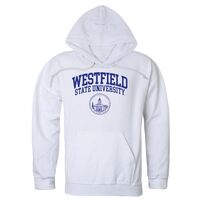 W Republic Westfield State University Owls Seal Hoodie Sweatshirts - White, X-Large