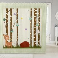 Deer Bear Waterproof Shower Curtains Luxury Heavy Fabric Bathroom Shower Curtain Owl Koala Hotel Hom