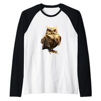 Origami Owl Japanese Art Paper Folding Artist Raglan Baseball Tee