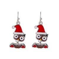 Christmas Earrings for Women,Christmas Hat Owl Earrings Sparkling Christmas Theme Drop Dangle Earrin