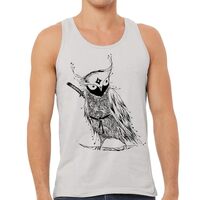 Samurai Owl Jersey Tank - Nature Lover Gift Ideas - Owl Stuff - Silver, S