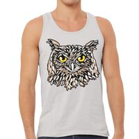 Great Horned Owl Jersey Tank - Owl Fan Gift - Gifts for Nature Lover - Silver, S