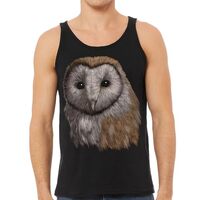 Barn Owl Jersey Tank - Owl Fan Present - Gift for Him - Black, 2XL