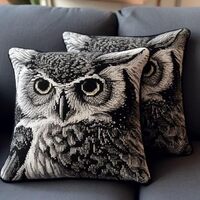 Grey Owl Latch Hook Pillow Cover Kits for DIY Handmade Throw Pillow Cross Stitch Latch Hook Pillowca