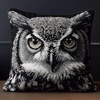 Grey Owl Latch Hook Pillow Cover Kits for DIY Handmade Throw Pillow Cross Stitch Latch Hook Pillowca