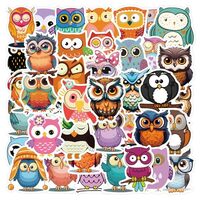 60PCS Cute Owl Stickers for Kids Teens, Eikecy Cartoon Owl Bird Stickers Pack Kawaii Vinyl Decals Wa